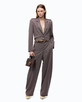 Barrel-fit trousers with micro houndstooth motif -  | Pinko
