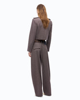 Barrel-fit trousers with micro houndstooth motif -  | Pinko