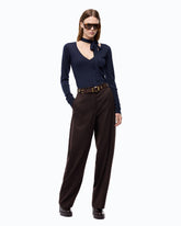 Pantalon barrel en laine mélangée -  | Pinko