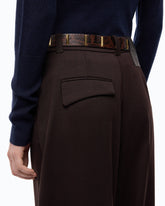 Pantalon barrel en laine mélangée -  | Pinko