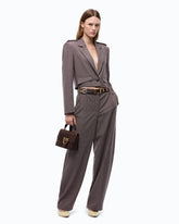 Veste cropped à micro-motif pied-de-poule -  | Pinko