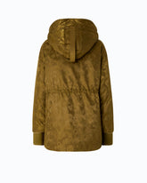 Down jacket in technical satin with camouflage motif -  | Pinko