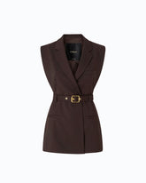 Veste sans manches ceinturée ouverte sur les côtés -  | Pinko