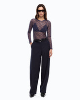 T-shirt en dentelle stretch à logo Love Birds -  | Pinko