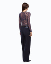 T-shirt en dentelle stretch à logo Love Birds -  | Pinko