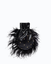 Borsa pouch a tracolla piccola in nappa con piume e borchie PINKO Galleria -  | Pinko