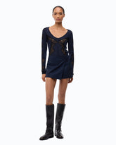 Cardigan en laine avec empiècements en dentelle -  | Pinko