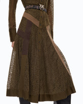 Abito midi chemisier in pizzo con inserti -  | Pinko