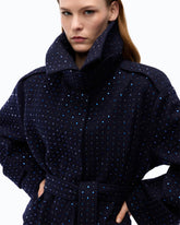 Cappotto lungo in lana full strass -  | Pinko