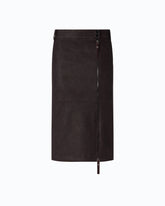 Nubuck leather-effect pencil skirt -  | Pinko