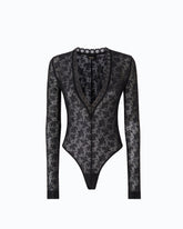 Jersey bodi de encaje elástico floral -  | Pinko