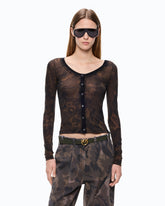 Cardigan à imprimé camouflage floral -  | Pinko