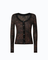 Cardigan à imprimé camouflage floral -  | Pinko