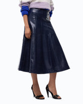 Jupe midi embossée crocodile -  | Pinko