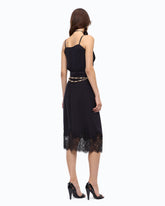 Robe midi avec détails en dentelle - Bleu foncé | Pinko