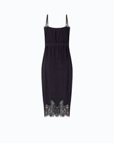Robe midi avec détails en dentelle - Bleu foncé | Pinko