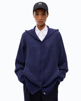 Fully rhinestoned wool-blend cardigan with hood -  | Pinko