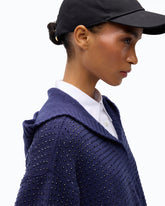 Fully rhinestoned wool-blend cardigan with hood -  | Pinko