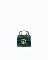 Sac à main Micro Love Bag à anse supérieure en cuir embossé croco avec boucle bijou PINKO Galleria -  | Pinko