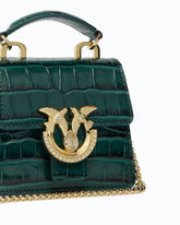 Sac à main Micro Love Bag à anse supérieure en cuir embossé croco avec boucle bijou PINKO Galleria -  | Pinko