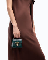 Sac à main Micro Love Bag à anse supérieure en cuir embossé croco avec boucle bijou PINKO Galleria -  | Pinko