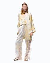 Kimono in satin dal colore sfumato con cintura -  | Pinko