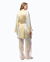Kimono in satin dal colore sfumato con cintura -  | Pinko