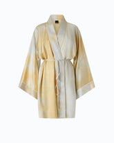 Kimono in satin dal colore sfumato con cintura -  | Pinko