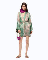 Gradient satin kimono with belt -  | Pinko
