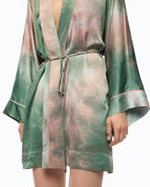 Gradient satin kimono with belt -  | Pinko