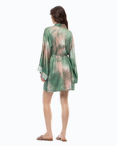 Gradient satin kimono with belt -  | Pinko