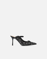 Ciabattine con tacco in satin e strass -  | Pinko