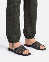 Leather slip-on sandals with Love Birds logo -  | Pinko