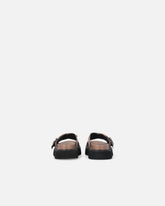 Sandali slide in nappa intrecciata con anelli metallici -  | Pinko