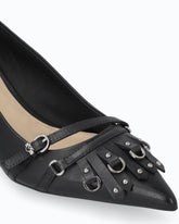 Leather pumps with straps and fringing -  | Pinko
