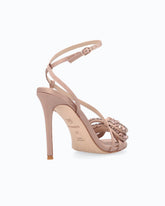 Satin stiletto sandal with strass bow -  | Pinko